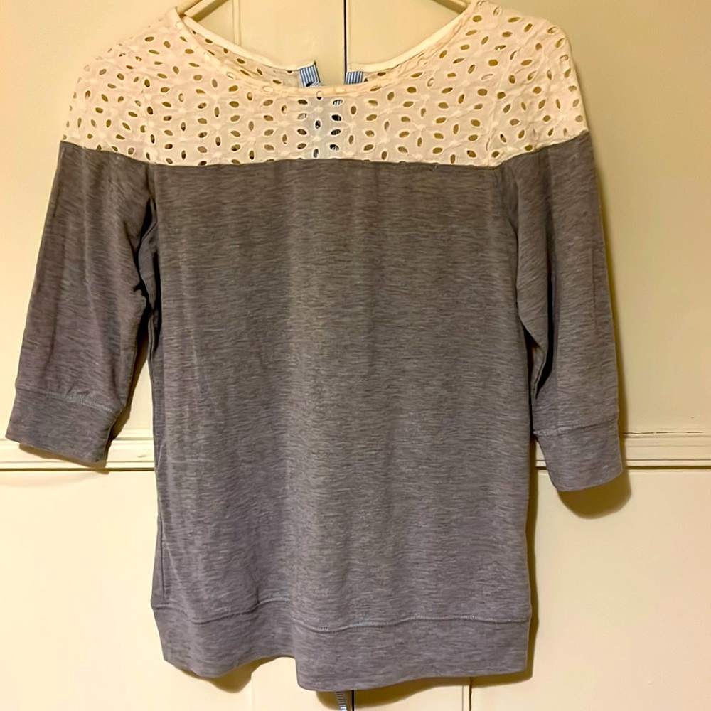 White and gray top